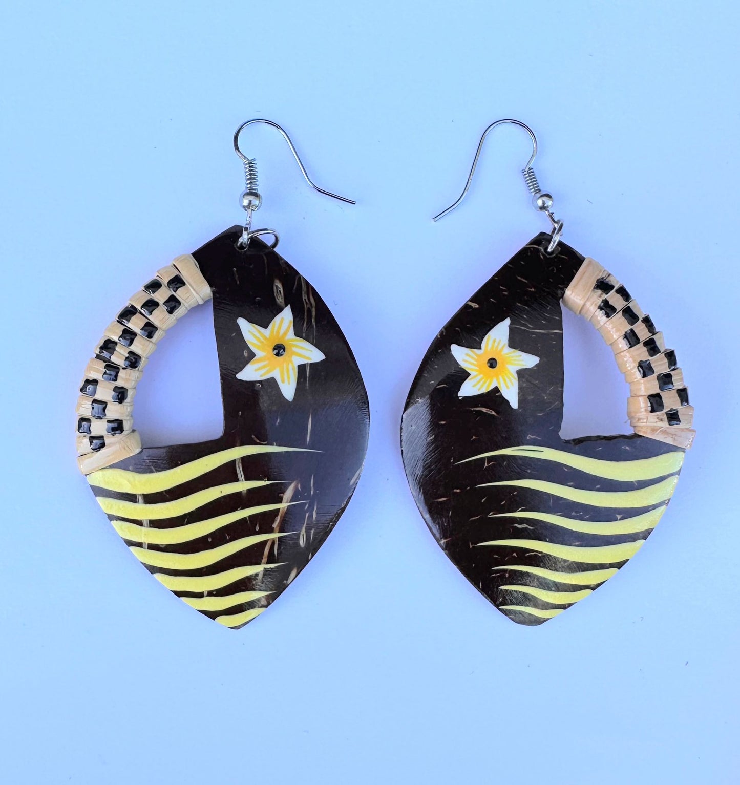 Tiki Wave Bamboo Earrings