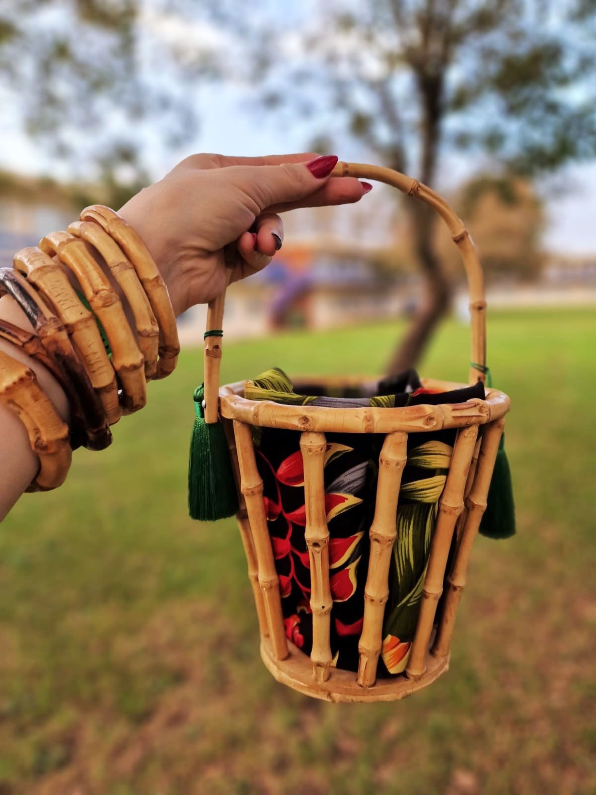 Bamboo Bucket Bag