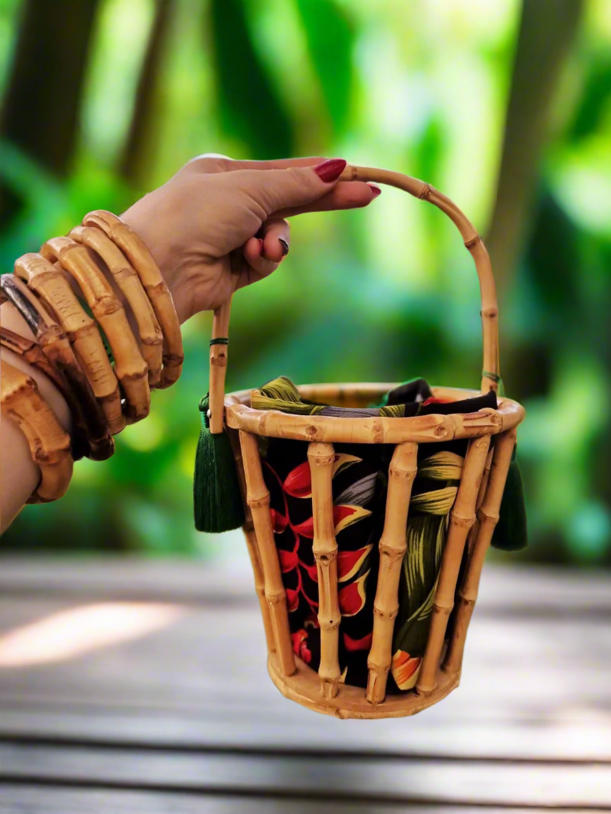 Bamboo bucket bag sale