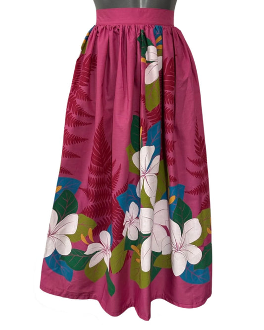Tropical Gathered Long Skirt - UK 6