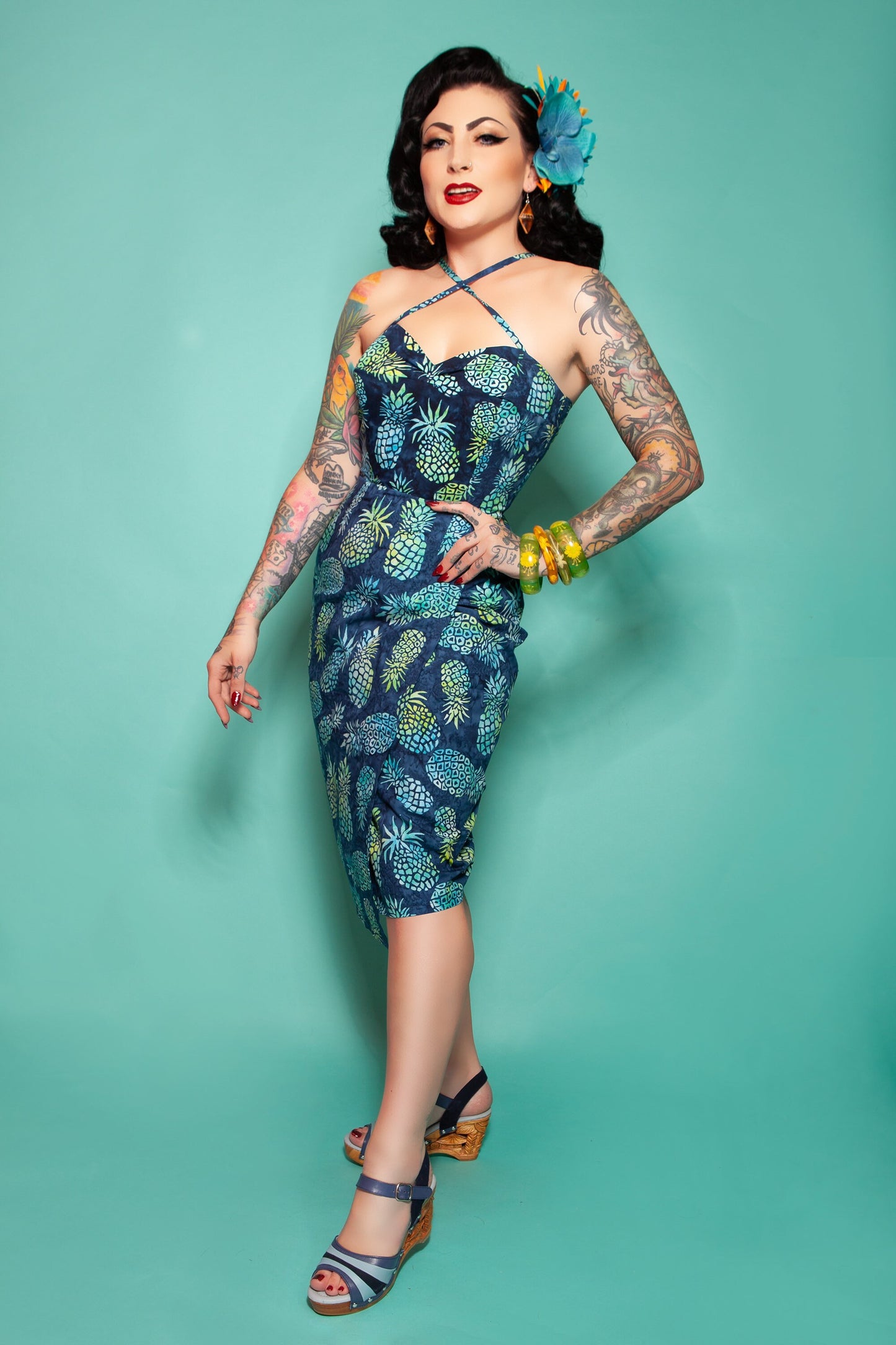 Keala Dress with Overskirt - Hawaiian Edition