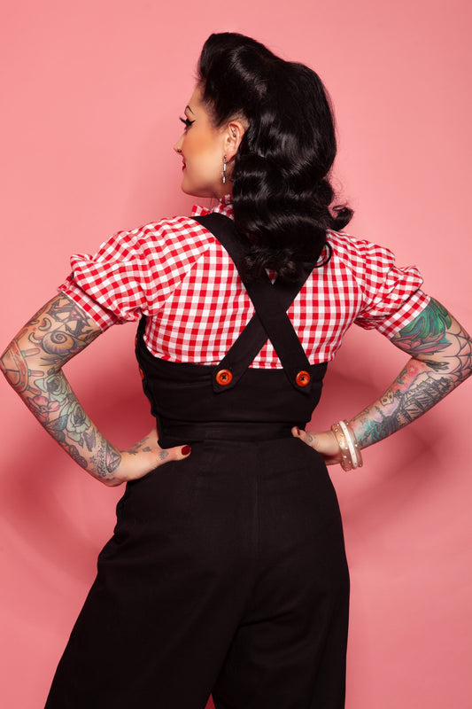 Daisy 1940s Reproduction Dungarees - Uk 8 Black