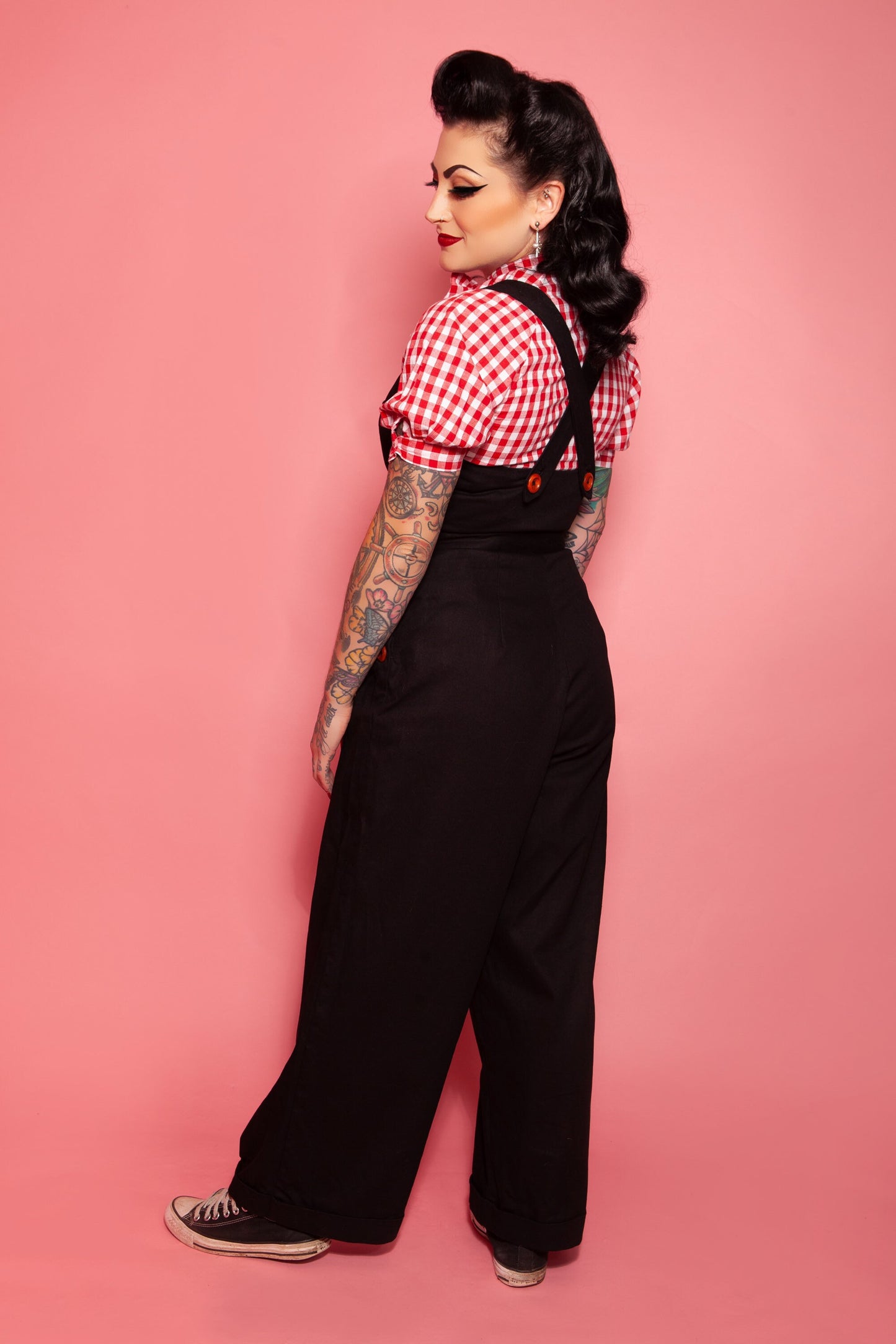 Daisy 1940s Reproduction Dungarees - Uk 8 Black