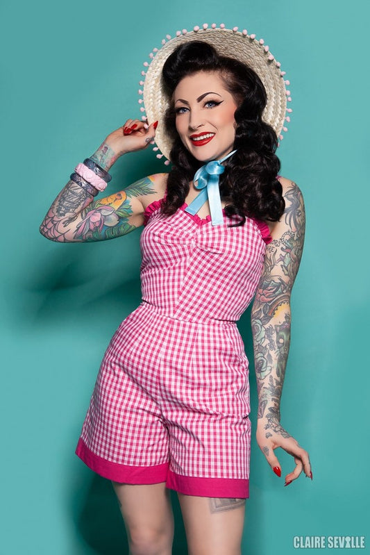 Gilly Playsuit Set - Gingham