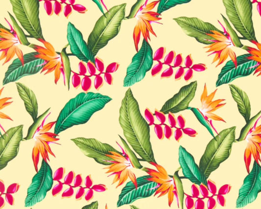 Tropical Yellow Fabric - Multiple designs