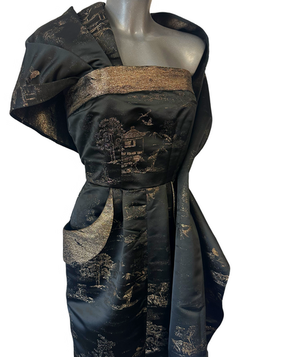 Carmen Gown - Woven Gold Jacquard