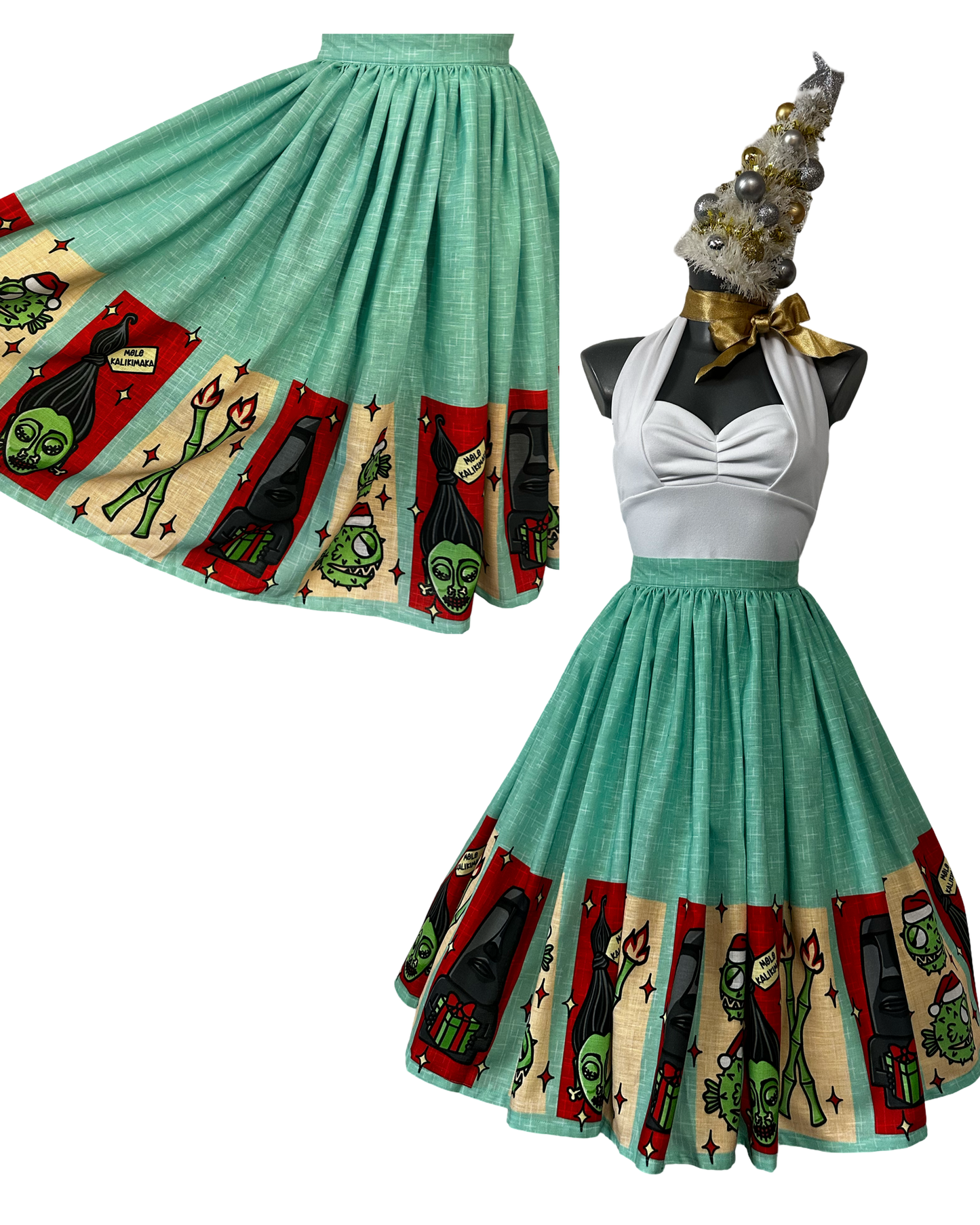 Christmas Skirt - Kursed Border Print