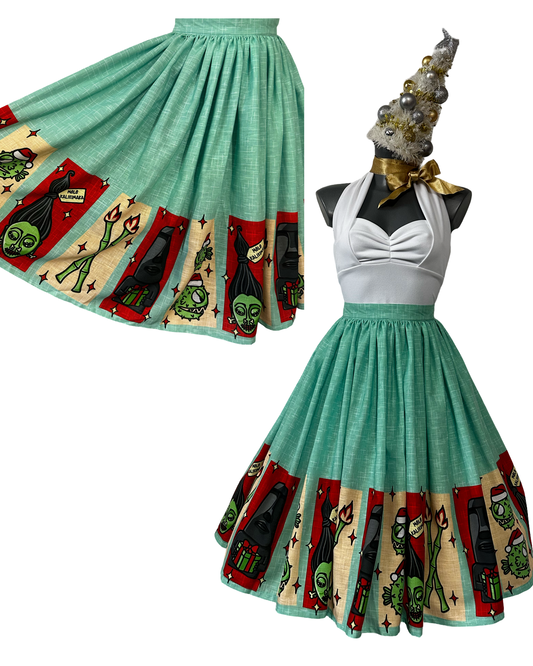 Christmas Skirt - Kursed Border Print