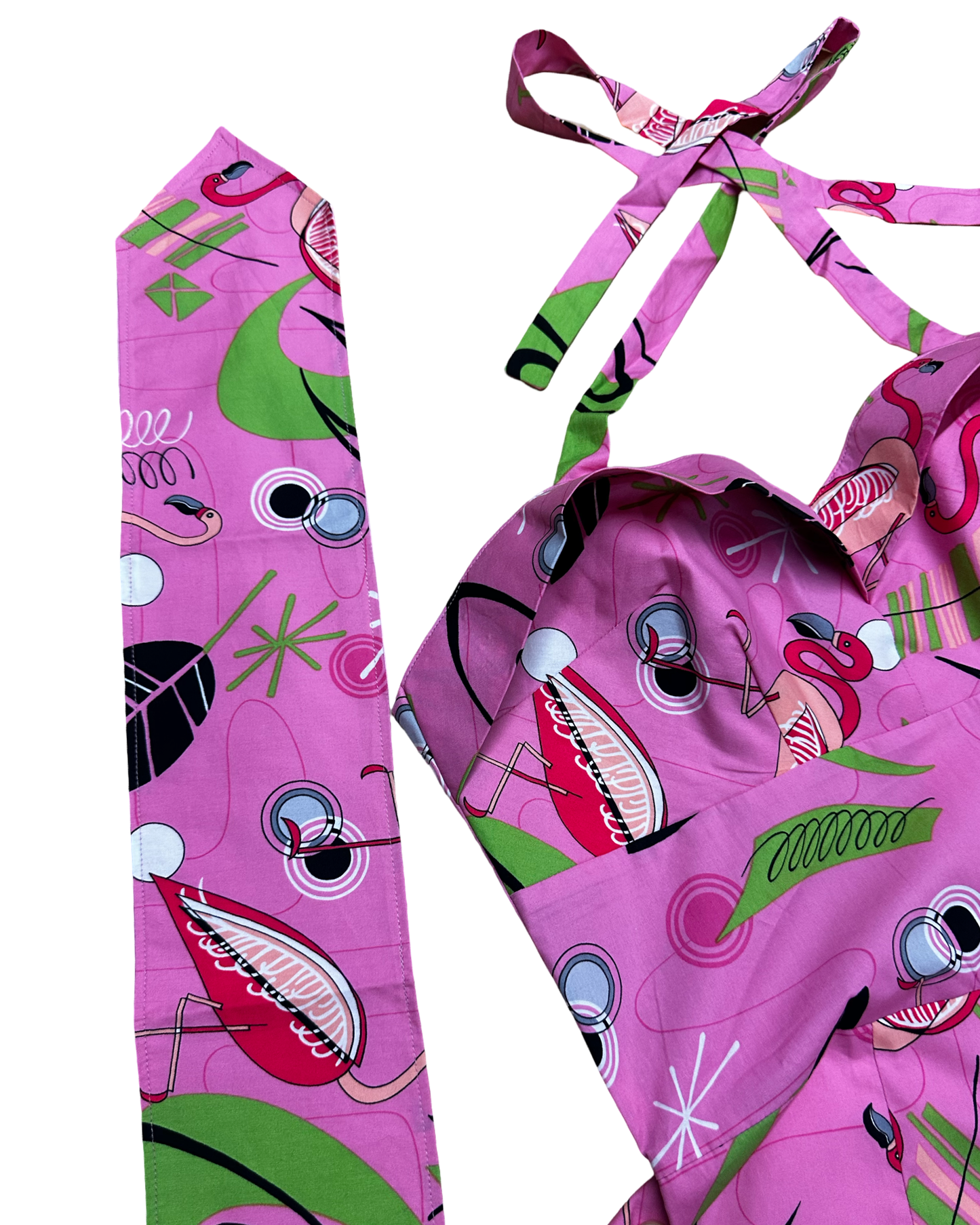 Lulu Playsuit & Headband - Atomic Flamingo Print - UK 12