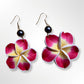 Plumeria Pearl Drop Earrings - Pink