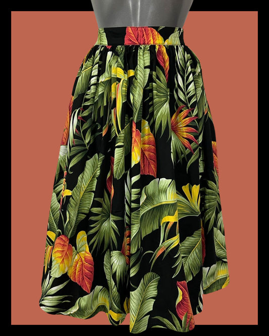Tropical Gathered Skirt - UK 18