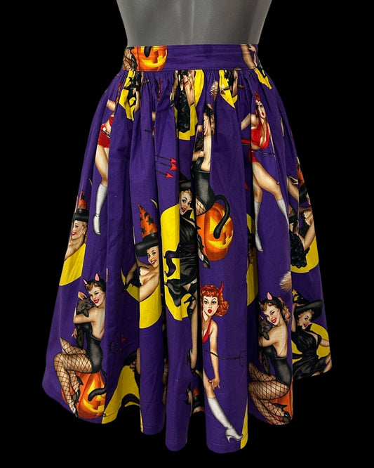 Halloween Pinup Gathered Skirt - UK 8