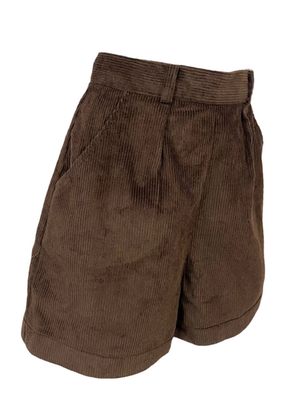 1950s-style Corduroy High Waist Shorts (Black/Blue/Brown/Green)