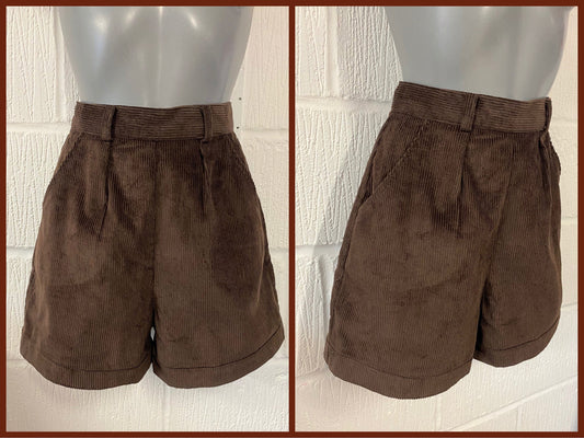 1950s-style Corduroy High Waist Shorts
